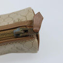 Christian Dior Honeycomb Canvas Pouch PVC Leather Beige Auth bs33990-12