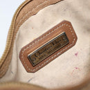 Christian Dior Honeycomb Canvas Pouch PVC Leather Beige Auth bs33990-13