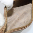 Christian Dior Honeycomb Canvas Pouch PVC Leather Beige Auth bs33990-14