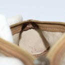 Christian Dior Honeycomb Canvas Pouch PVC Leather Beige Auth bs33990-16