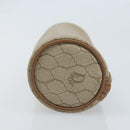 Christian Dior Honeycomb Canvas Pouch PVC Leather Beige Auth bs33990-4