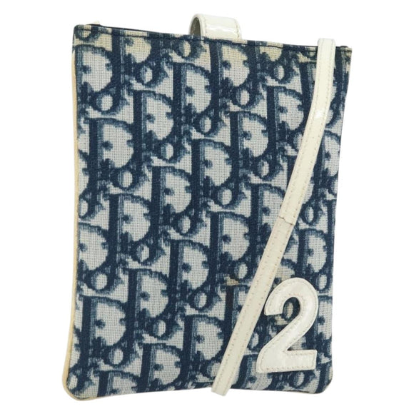 Christian Dior Trotter Canvas Pouch Umhängetasche Navy Auth bs33991