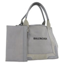 BALENCIAGA Tote Bag Canvas Leather Gray Silver 339933 Auth bs33993-1