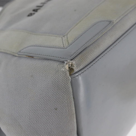 BALENCIAGA Tote Bag Canvas Leather Gray Silver 339933 Auth bs33993