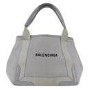 BALENCIAGA Tote Bag Canvas Leather Gray Silver 339933 Auth bs33993-13