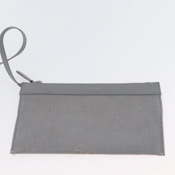 BALENCIAGA Tote Bag Canvas Leather Gray Silver 339933 Auth bs33993