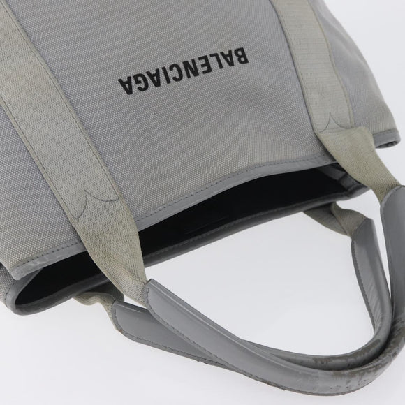 BALENCIAGA Tote Bag Canvas Leather Gray Silver 339933 Auth bs33993