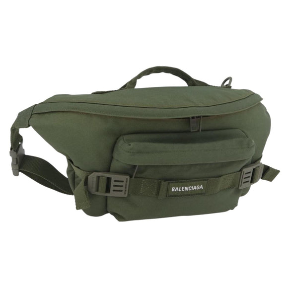 BALENCIAGA Body Bag Canvas Khaki 644035 Auth bs33995