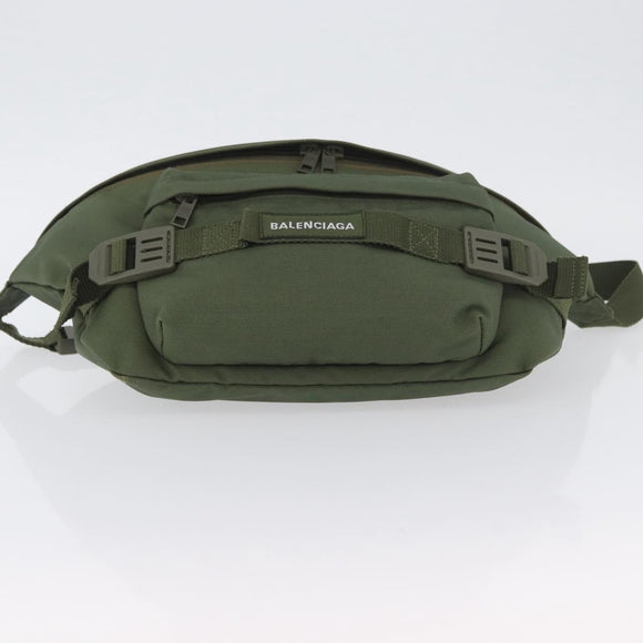 BALENCIAGA Body Bag Canvas Khaki 644035 Auth bs33995