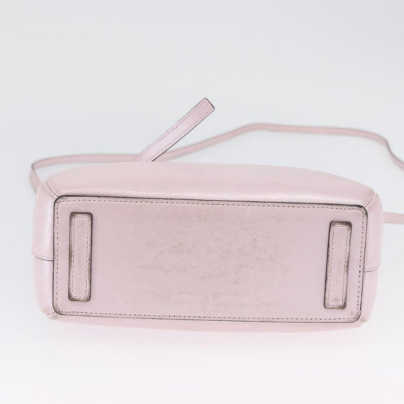 LOEWE Schultertasche Leder Rosa Silber Auth bs33996