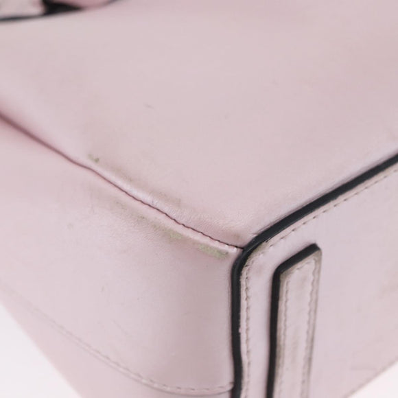 LOEWE Schultertasche Leder Rosa Silber Auth bs33996