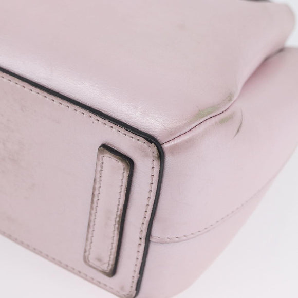 LOEWE Schultertasche Leder Rosa Silber Auth bs33996