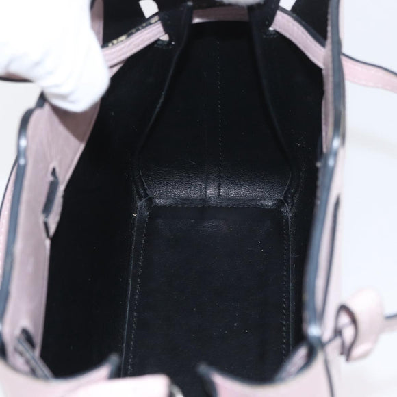 LOEWE Schultertasche Leder Rosa Silber Auth bs33996
