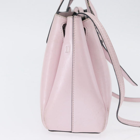 LOEWE Schultertasche Leder Rosa Silber Auth bs33996