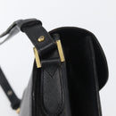 SAINT LAURENT Shoulder Bag Leather Black Gold Auth bs33997-14