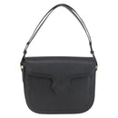 SAINT LAURENT Shoulder Bag Leather Black Gold Auth bs33997-2