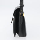 SAINT LAURENT Shoulder Bag Leather Black Gold Auth bs33997-4