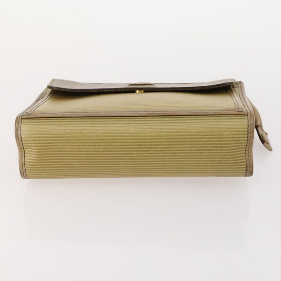 SAINT LAURENT Clutch Bag Leather 2 Set Brown CC Auth bs34000