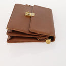 SAINT LAURENT Clutch Bag Leather 2 Set Brown CC Auth bs34000-4