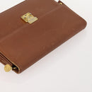 SAINT LAURENT Clutch Bag Leather 2 Set Brown CC Auth bs34000-5