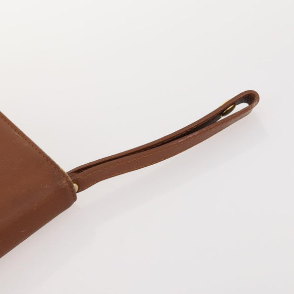 SAINT LAURENT Clutch Bag Leather 2 Set Brown CC Auth bs34000