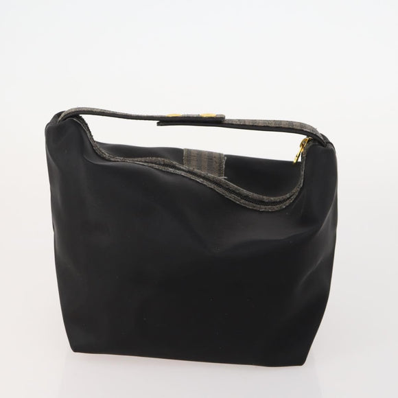 FENDI Pecan Canvas Zucchino Canvas Hand Bag 3 Set Black Brown Auth bs34001