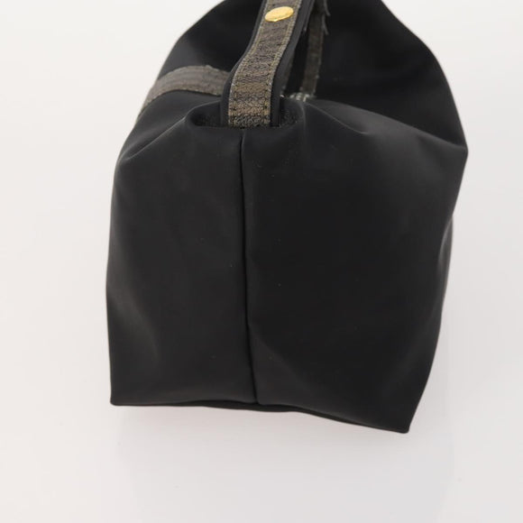 FENDI Pecan Canvas Zucchino Canvas Hand Bag 3 Set Black Brown Auth bs34001