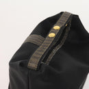 FENDI Pecan Canvas Zucchino Canvas Hand Bag 3 Set Black Brown Auth bs34001-12