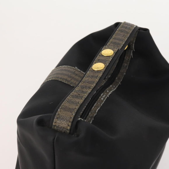 FENDI Pecan Canvas Zucchino Canvas Hand Bag 3 Set Black Brown Auth bs34001