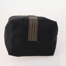 FENDI Pecan Canvas Zucchino Canvas Hand Bag 3 Set Black Brown Auth bs34001-14