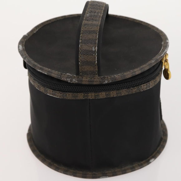 FENDI Pecan Canvas Zucchino Canvas Hand Bag 3 Set Black Brown Auth bs34001