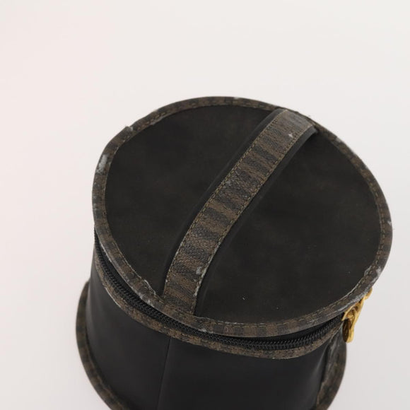 FENDI Pecan Canvas Zucchino Canvas Hand Bag 3 Set Black Brown Auth bs34001