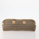 FENDI Pecan Canvas Zucchino Canvas Hand Bag 3 Set Black Brown Auth bs34001-2