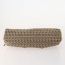 FENDI Pecan Canvas Zucchino Canvas Hand Bag 3 Set Black Brown Auth bs34001-7