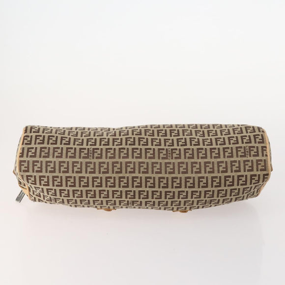 FENDI Pecan Canvas Zucchino Canvas Hand Bag 3 Set Black Brown Auth bs34001