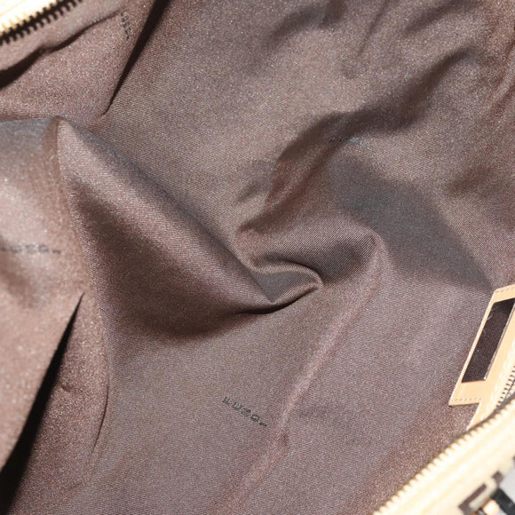 FENDI Pecan Canvas Zucchino Canvas Hand Bag 3 Set Black Brown Auth bs34001