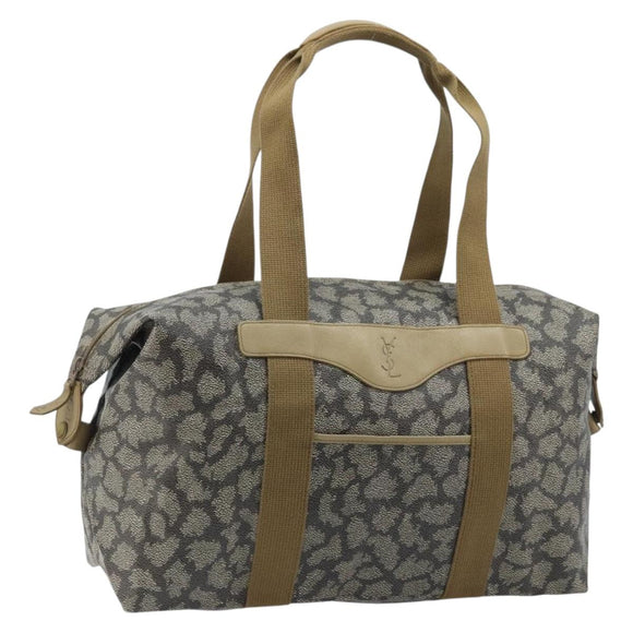 SAINT LAURENT Tote Bag PVC Canvas Gray Auth bs34002