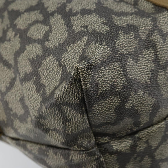 SAINT LAURENT Tote Bag PVC Canvas Gray Auth bs34002