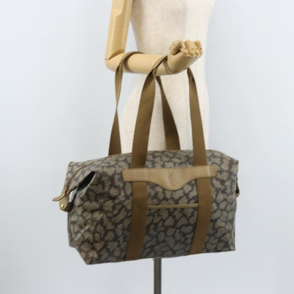 SAINT LAURENT Tote Bag PVC Canvas Gray Auth bs34002