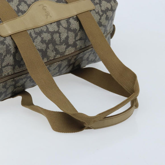 SAINT LAURENT Tote Bag PVC Canvas Gray Auth bs34002
