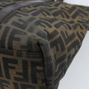 FENDI Zucca Canvas Tote Bag Black Brown Auth bs34003-16