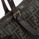 FENDI Zucca Canvas Tote Bag Black Brown Auth bs34003-18