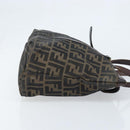 FENDI Zucca Canvas Tote Bag Black Brown Auth bs34003-3