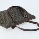 FENDI Zucca Canvas Tote Bag Black Brown Auth bs34003-6