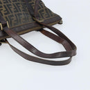 FENDI Zucca Canvas Tote Bag Black Brown Auth bs34003-7