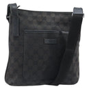GUCCI GG Canvas Shoulder Bag Black Silver 122793 Auth bs34005-1