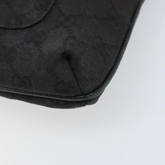 GUCCI GG Canvas Shoulder Bag Black Silver 122793 Auth bs34005