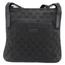 GUCCI GG Canvas Shoulder Bag Black Silver 122793 Auth bs34005-2