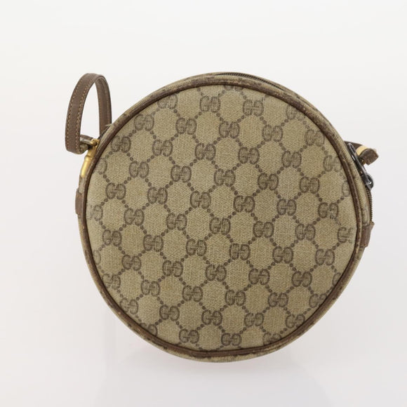 GUCCI GG Supreme Shoulder Bag Leather 2 Set Brown Auth bs34006