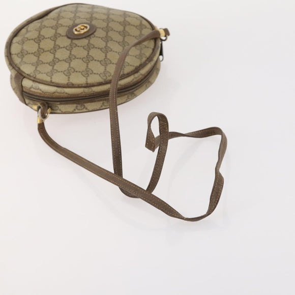 GUCCI GG Supreme Shoulder Bag Leather 2 Set Brown Auth bs34006